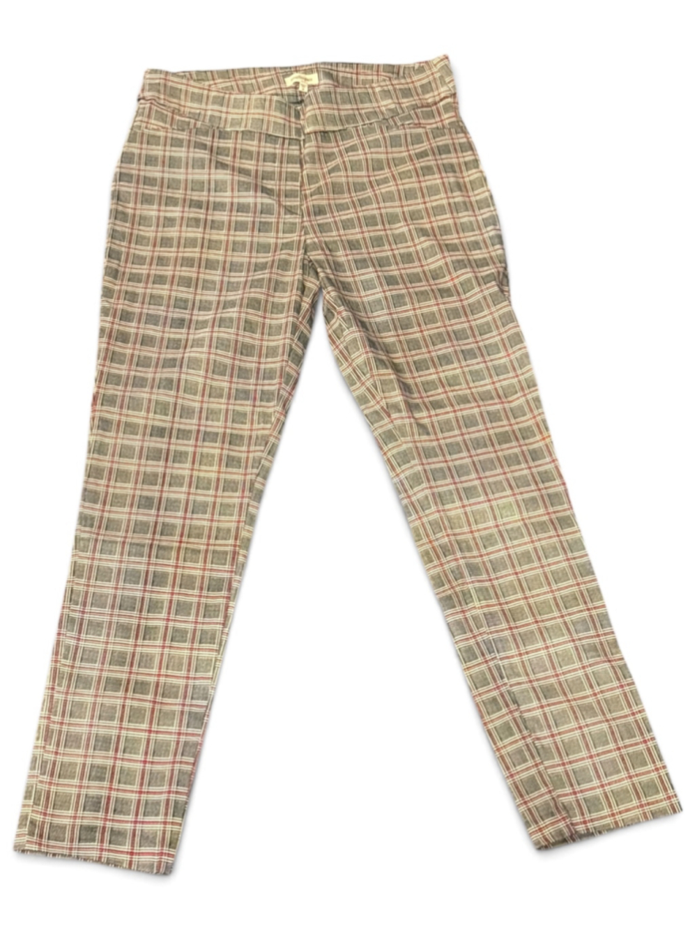Jennifer & Grace Plaid Trousers, Size M, Grey and Red